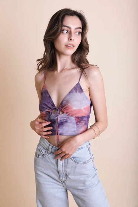 Brami Top | Tie-Dye Keyhole