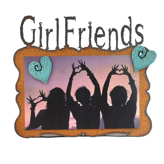 Girlfriends Picture Frame Rustic Metal Memo Board