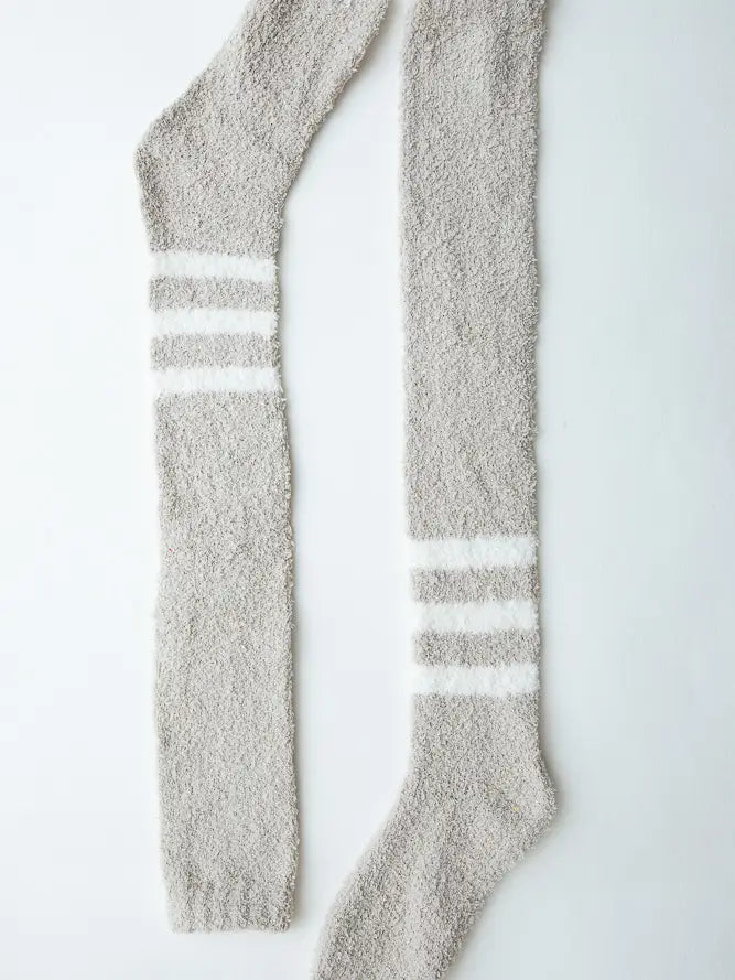 Knee-High Striped Boucle Socks