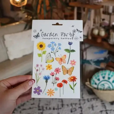 Temporary Tattoo Sheet | Wildflower Garden | Party Tattoos