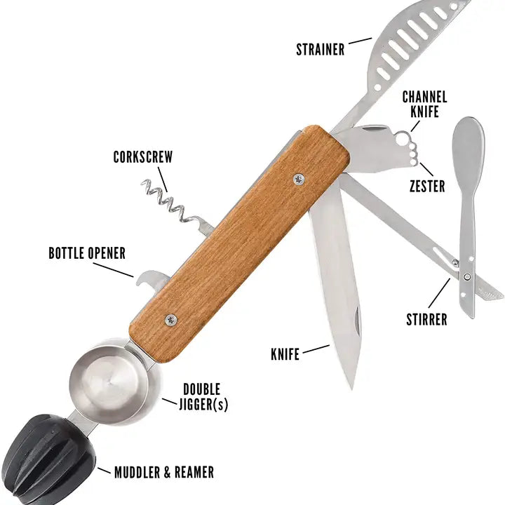 Bar-10-der: 10-in-1 Barware Tool
