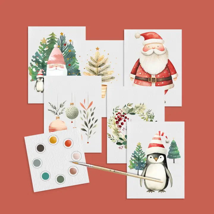Watercolor Postcards: All in One Kit- Holiday Greetings