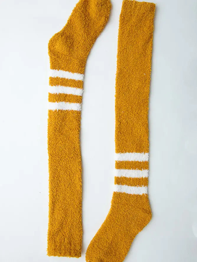 Knee-High Striped Boucle Socks