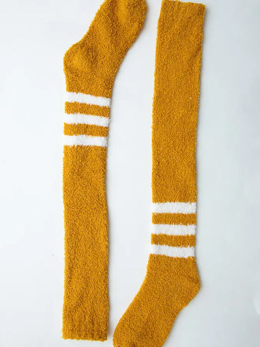 Knee-High Striped Boucle Socks