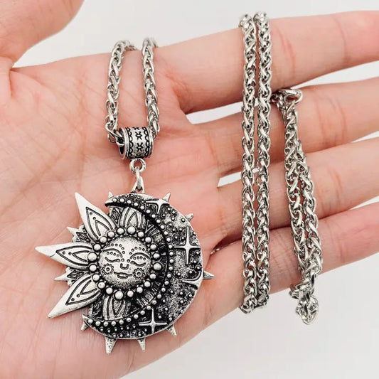 Sun Moon Pendant Necklace