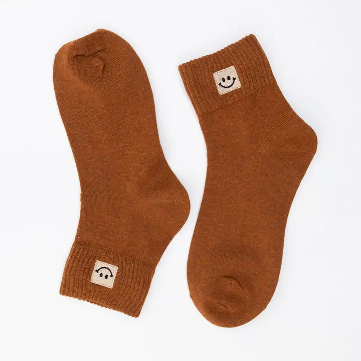 Happy Feet Embroidered Socks