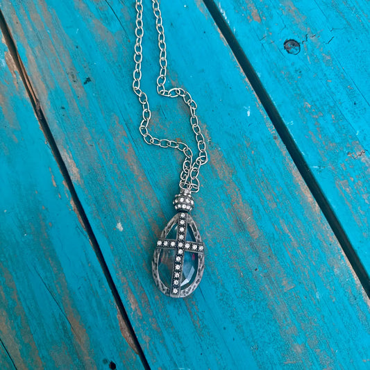 Soldered Crystal Sparkle Pendant Necklace