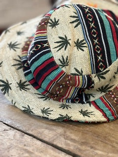Gheri Hemp Hat with Pot Leaf