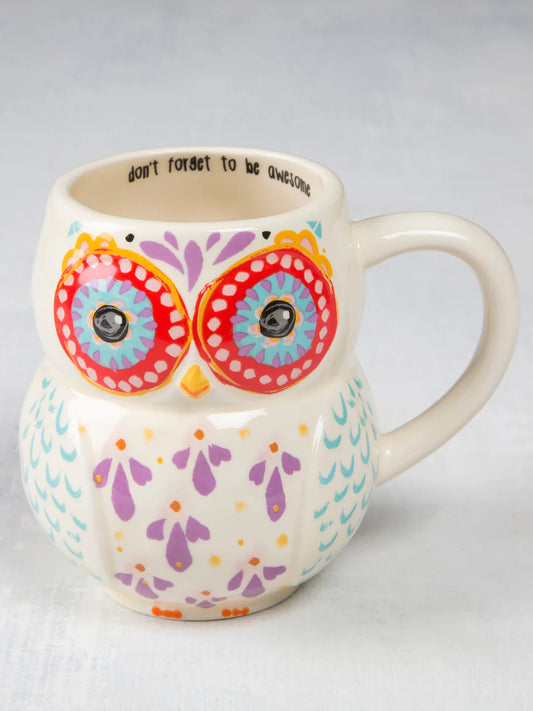 Folk Art Coffee Mug Owl
