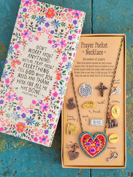 Prayer Pocket Charm Necklace Heart