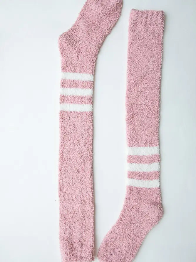 Knee-High Striped Boucle Socks