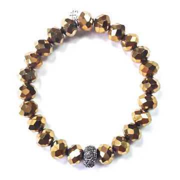 Bracelet Beaded Faceted Glass