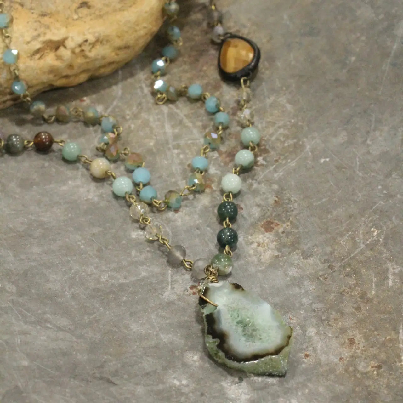 Bohemian Layered Mixed Stone Necklaces