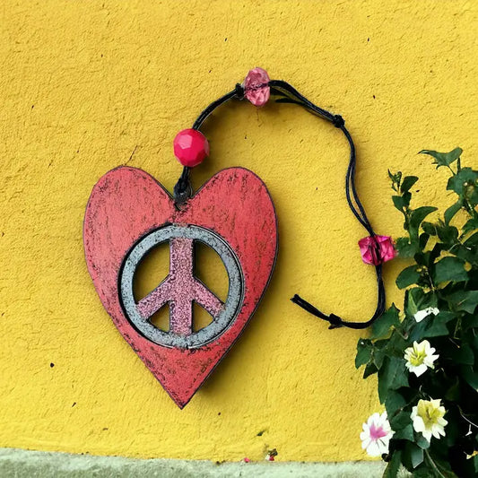 Heart Peace Sign Mobile Ornament