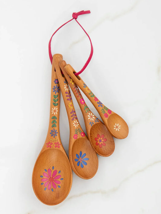 Folk Flower Wooden Measuring Spoons
