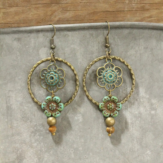 Green as Spring Dangle Drop Earrings