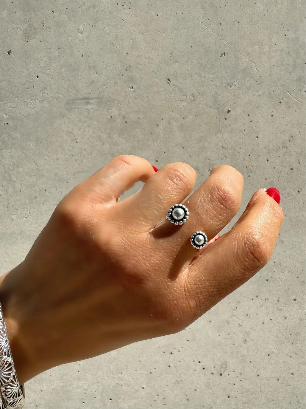 Gold Two Spheres Ring