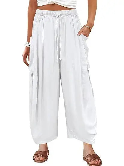 White Loose Pants