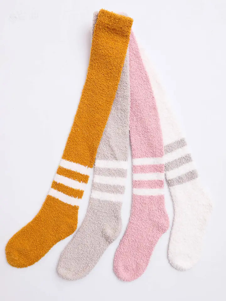 Knee-High Striped Boucle Socks