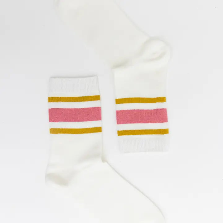 Retro Stripe Style Crew Socks