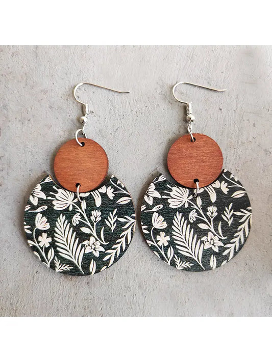 Bohemian Floral Print Earrings