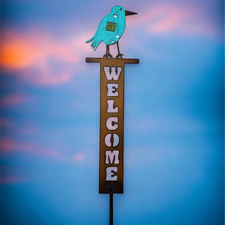 Bird Welcome Sign Lawn Stake