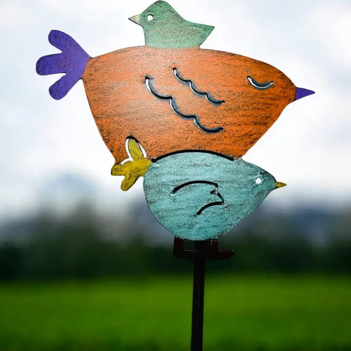 Birds Lawn Stake Hippie Plant Stake Garden Houseplant Unique