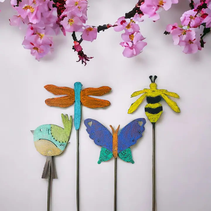 Dragonfly, Bee, Bird, Butterfly Plant Stakes