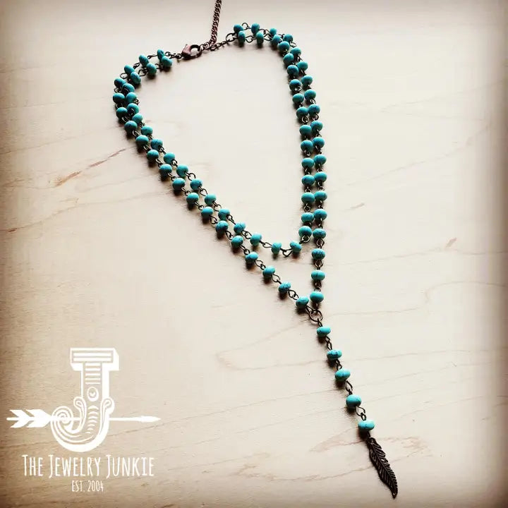 Turquoise Feather Necklace