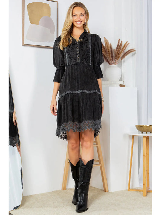 Charcoal Babydoll Dress