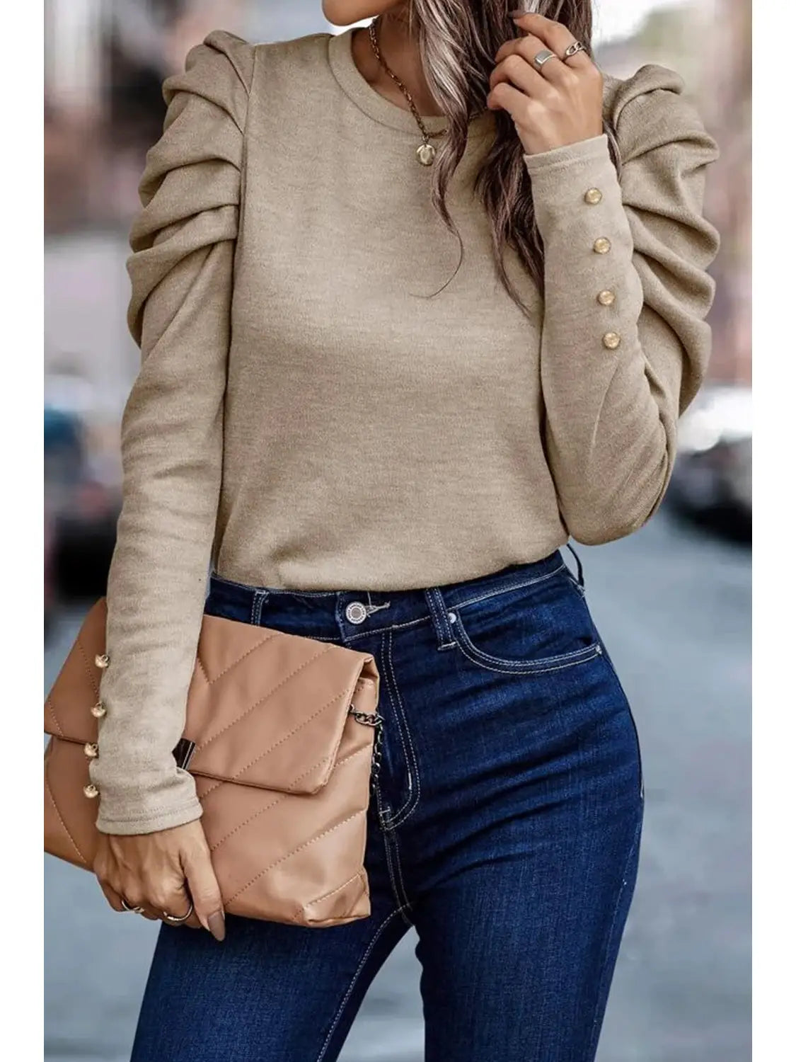 Khaki Puff Long Sleeve