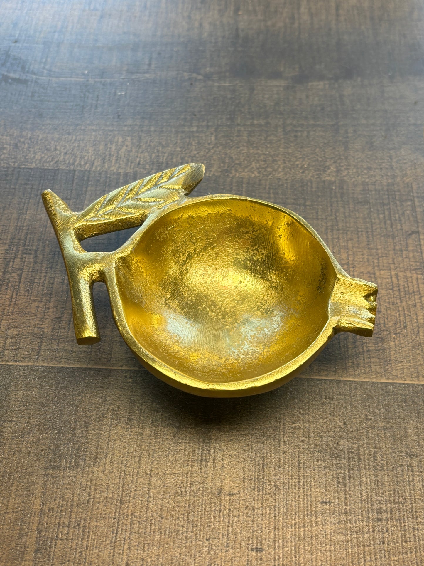 Gold Toned Fruit Shaped Trinket Dish