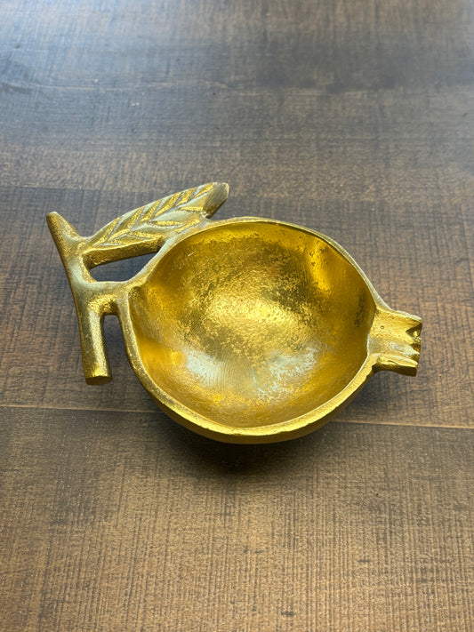 Gold Toned Fruit Shaped Trinket Dish