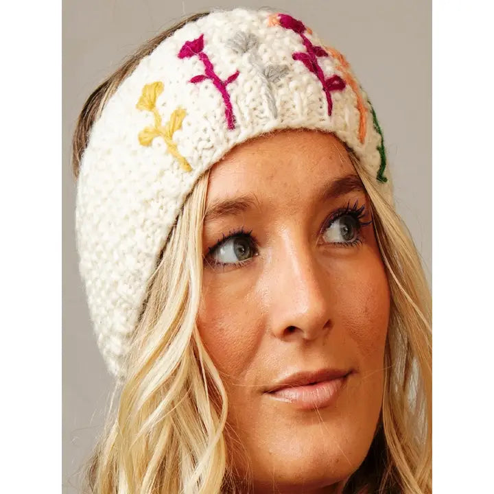 Karishma White Wool Knit Headband Head Band