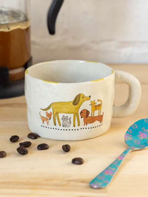 Stoneware Folk Mug