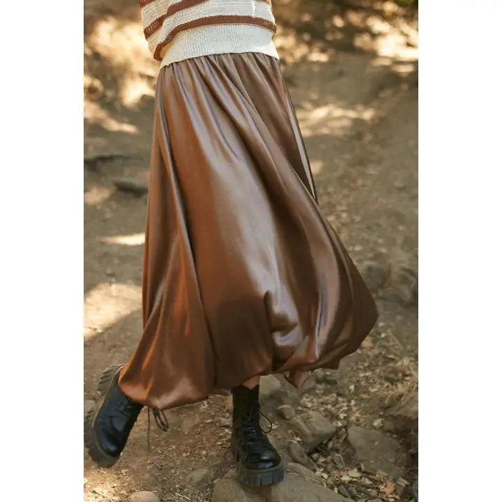 Solid Satin Skirt