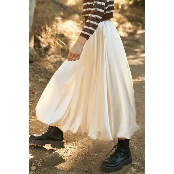 Solid Satin Skirt