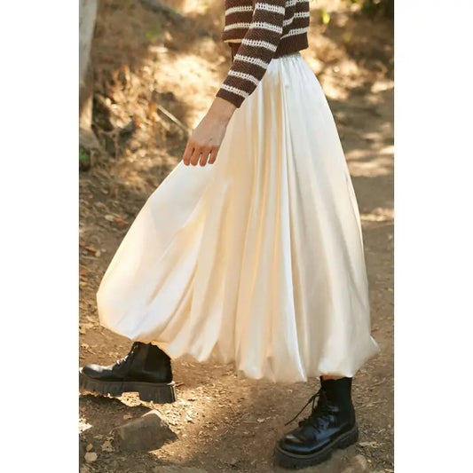 Solid Satin Skirt