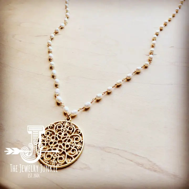 Matte Gold Pendant Necklace