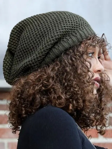 Waffle Knit Slouchy Beanie