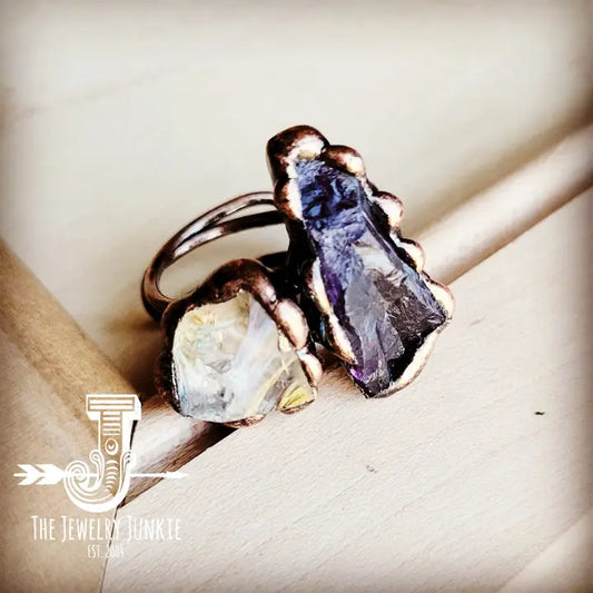 Amethyst & Quartz Ring