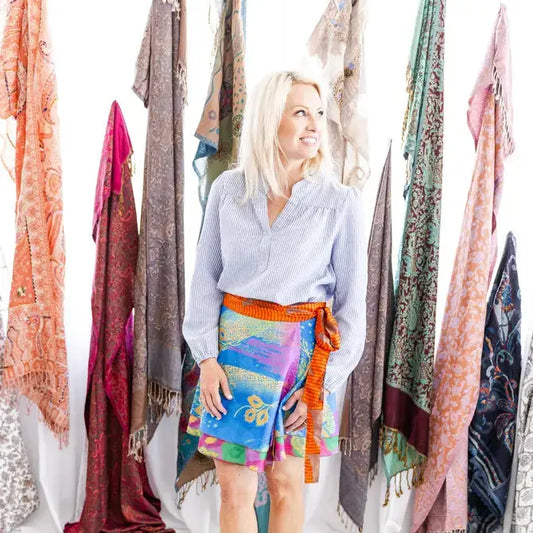 Short Reversible Wrap Art Silk Skirt