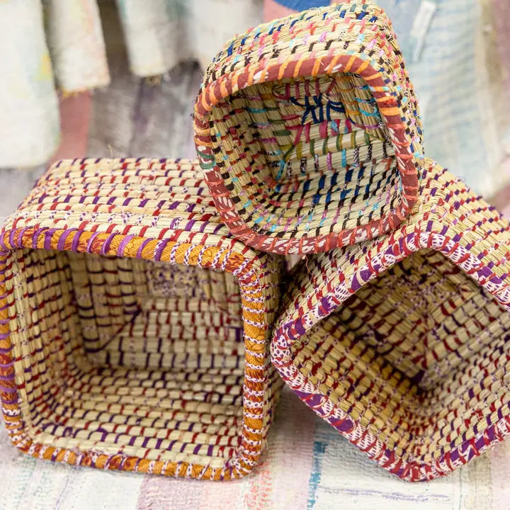 Kaisa Seagrass and Recycled Sari Baskets