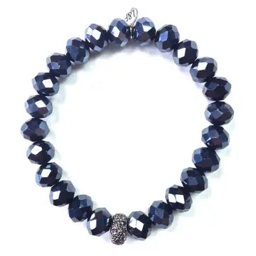 Bracelet Beaded Faceted Glass