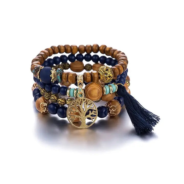 Bohemian Multi-Layer Wood Beads