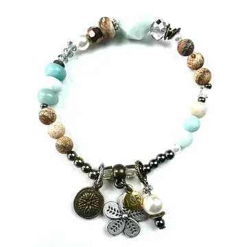 Bracelet Beaded Stretch with Dangles