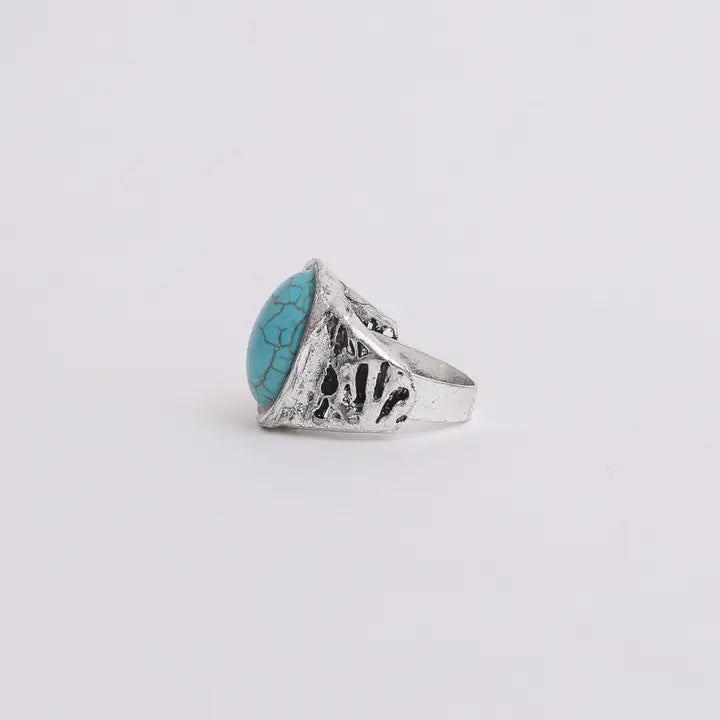 Oval Cut Turquoise Ring
