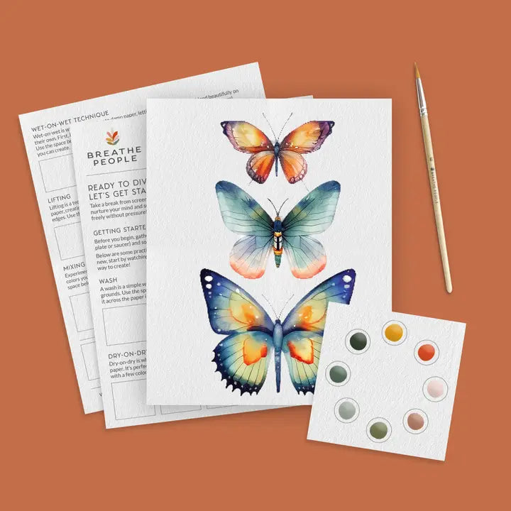 All-in-One Beginner Watercolor Kit - Butterflies