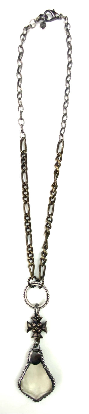 Mixed Fancy Chains, Ring French Cross/Edged Pendant