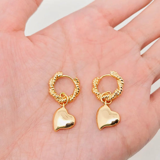 Gold Plated Heart Earrings